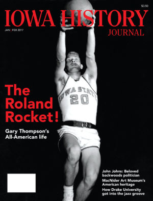Gary Thompson, a basketball and baseball superstar known as “The Roland Rocket” in the early 1950s, later became a two-sport All-American at Iowa State University, a player and coach for the Phillips 66ers in AAU basketball, a successful businessman and longtime television broadcaster. Photo courtesy of Iowa State University