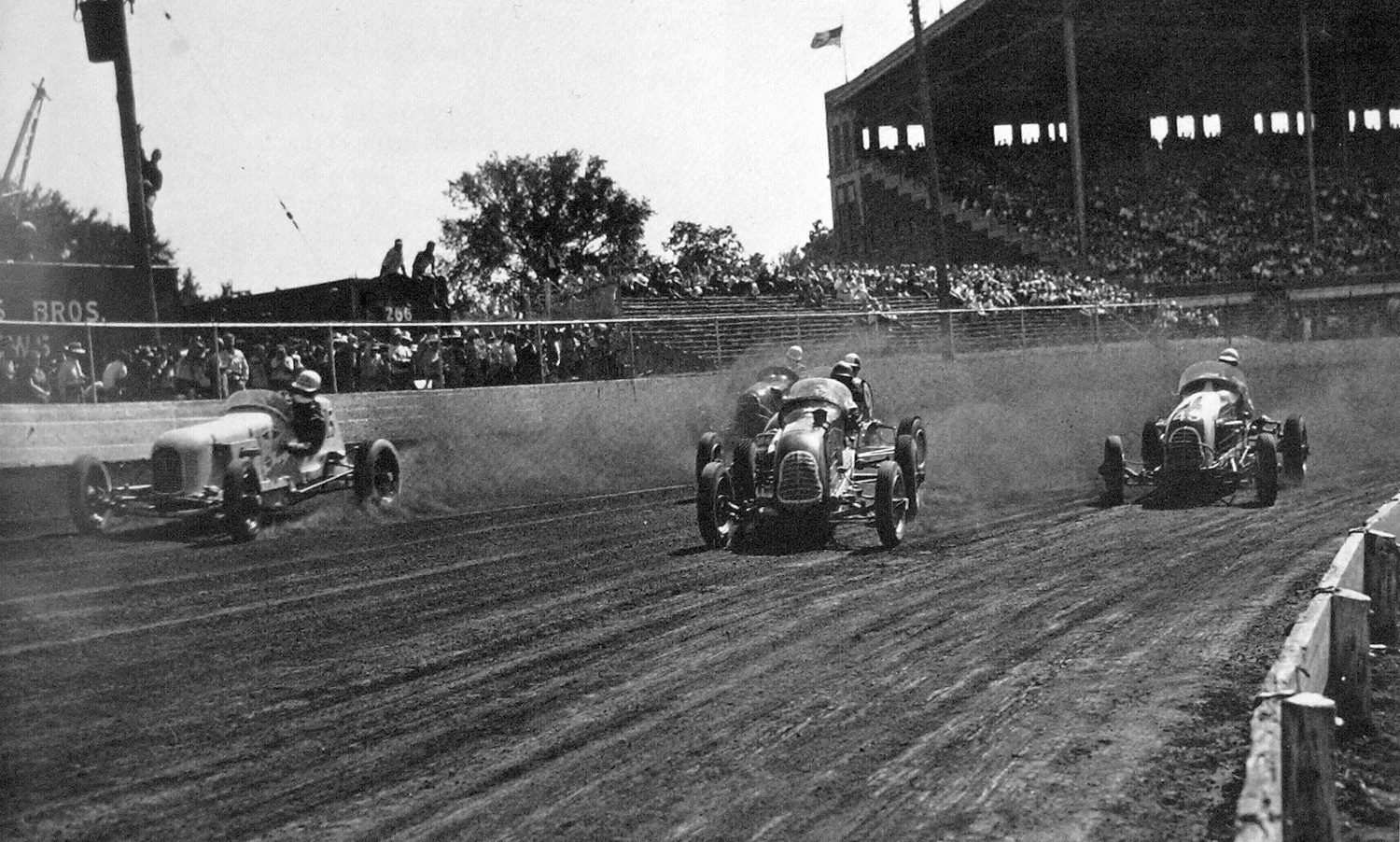 Drivers compete at the Iowa State Fairgrounds’ old racetrack. Photo courtesy of Bill Haglund