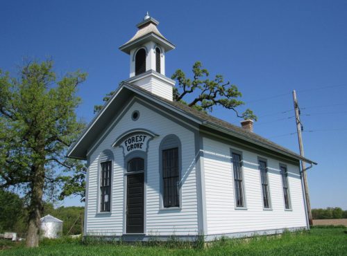 Forest Grove No. 5, was the first school restoration in Iowa to be partially funded with state tax credits. The eastern Iowa school has been listed on the National Register of Historic Places. Photo by Sharon Andresen