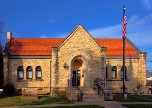 In 1983, the former Anamosa Library was listed on the National Register of Historic Places. It now houses the town’s police department. Photo by Kevin Schuchmann